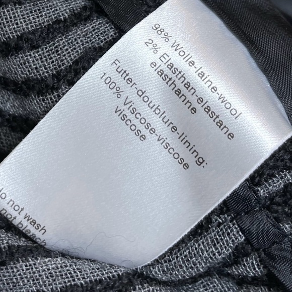 AKRIS Wool Blazer Jacket Striped Black Gray Preppy Layering Business Winter 12 - Picture 7 of 11